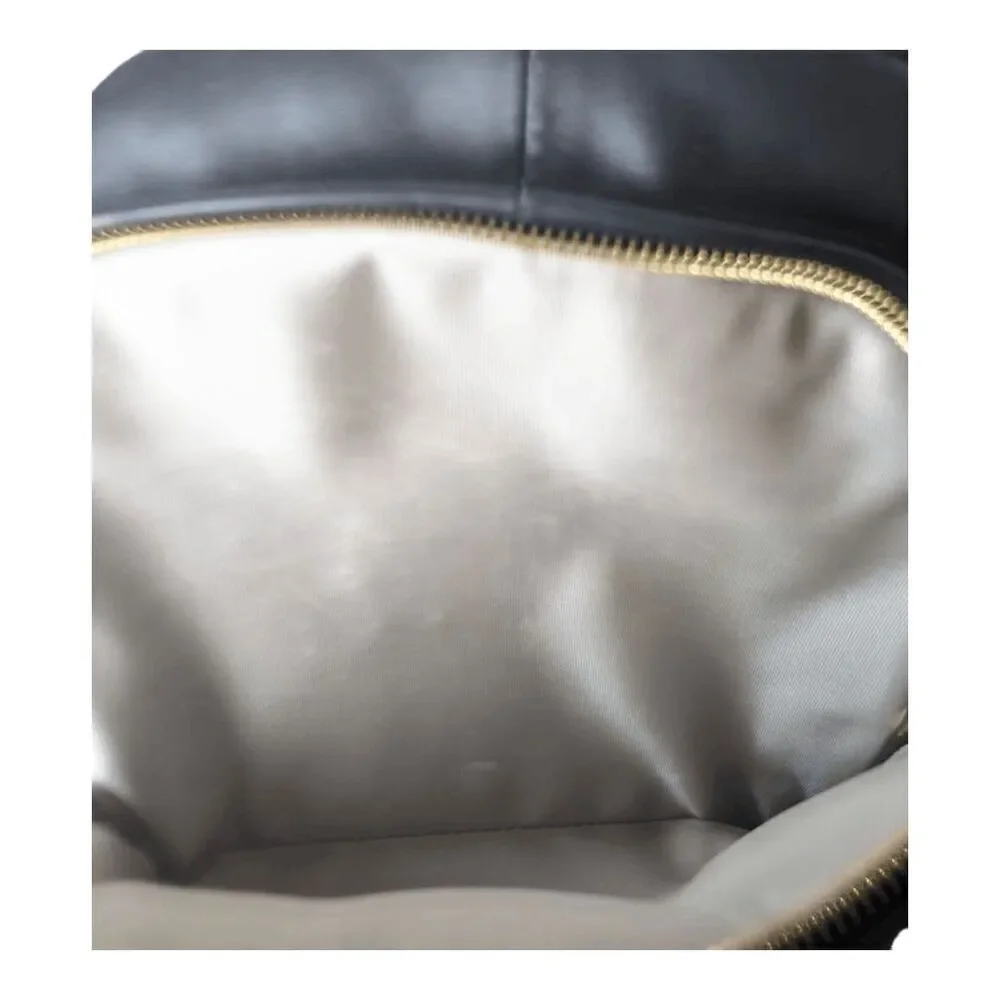 MARK AND GRAHAM Black Quilted Leather Backpack